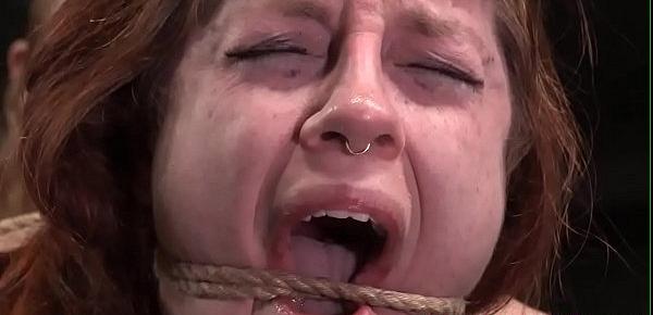  Choked submissive strapon fucked in asshole